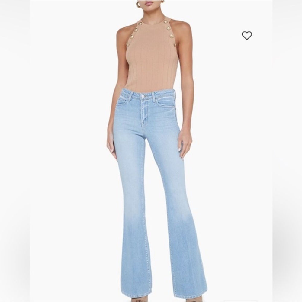 L'AGENCE Sky Blue Wide Leg Jeans
